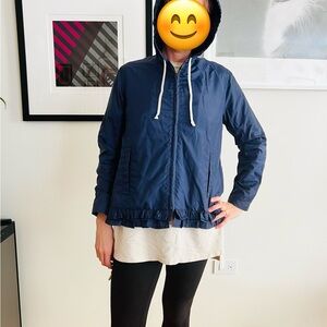 Comme Des Garçons Women's Navy Nylon Hooded Jacket